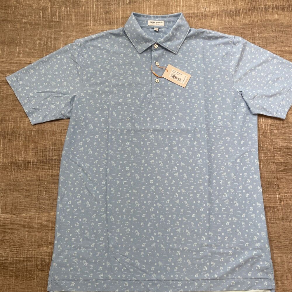 PETER MILLAR SUMMER COMFORT CROWN SPORT CBLU NEW MEN'S POLO SHIRT SIZE M